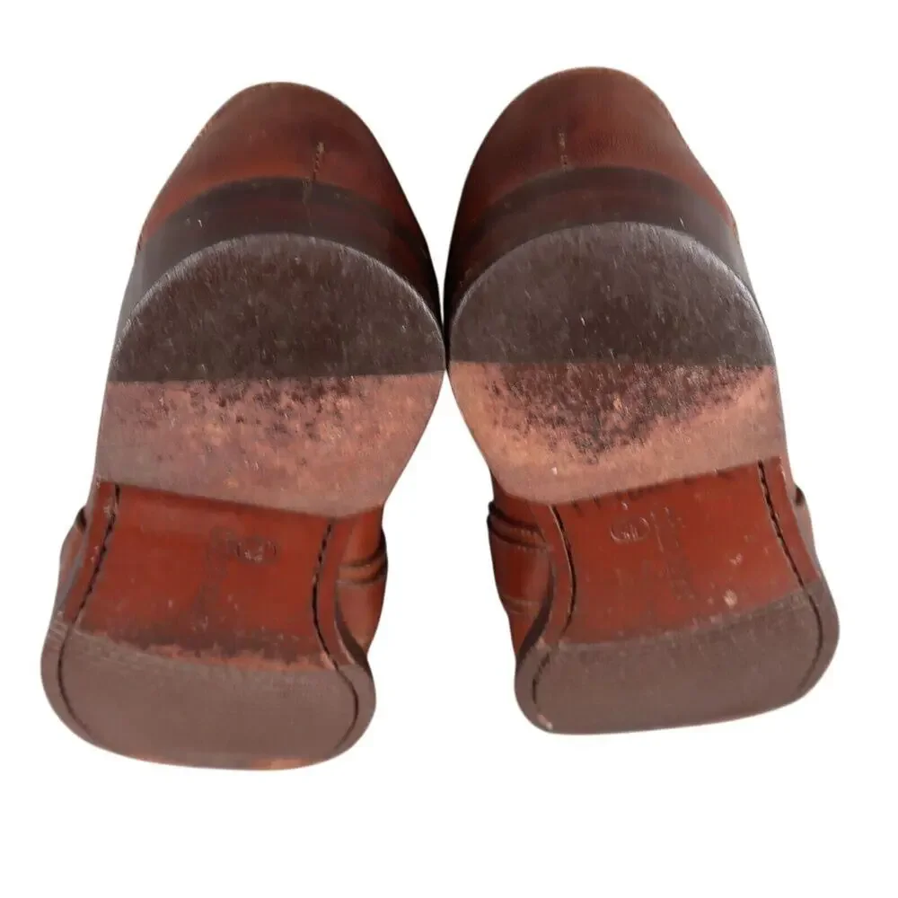 Cole Haan Shoes Mens 8.5 Loafers Leather Buckle Strap Moc Toe Handsewn Slip On